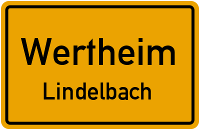 Ortsschild Wertheim Lindelbach