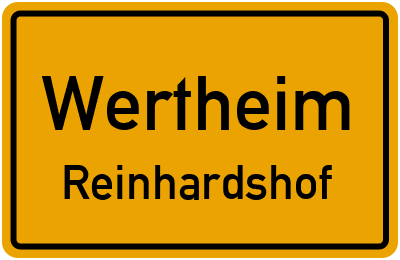 Ortsschild Wertheim Reinhardshof