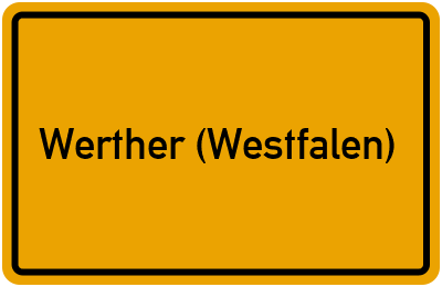 Ortsschild von Stadt Werther (Westfalen) in Nordrhein-Westfalen
