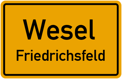 Straßenverzeichnis Wesel Friedrichsfeld
