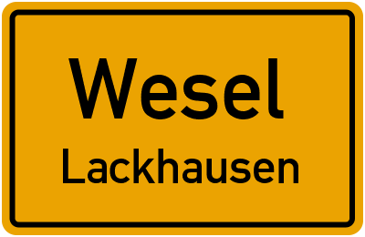 Ortsschild Wesel Lackhausen