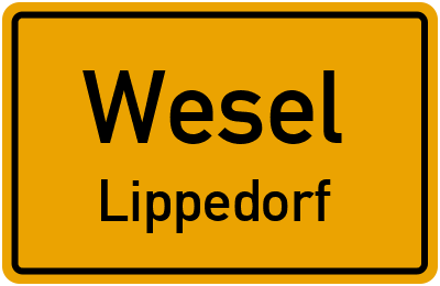Ortsschild Wesel Lippedorf