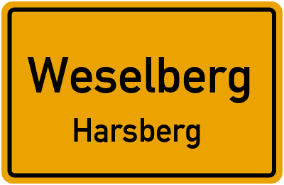 Straßenverzeichnis Weselberg Harsberg
