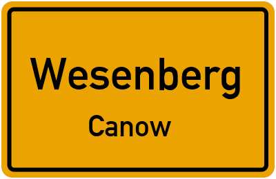 Straßenverzeichnis Wesenberg Canow