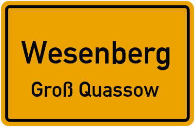 Straßenverzeichnis Wesenberg Groß Quassow