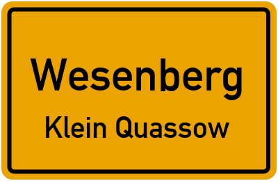 Straßenverzeichnis Wesenberg Klein Quassow
