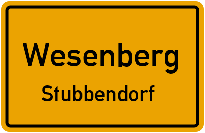 Straßenverzeichnis Wesenberg Stubbendorf