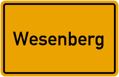 Ortsschild von Wesenberg in Mecklenburg-Vorpommern