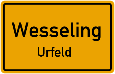 Straßenverzeichnis Wesseling Urfeld