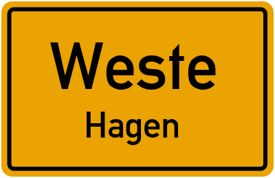 Ortsschild Weste Hagen