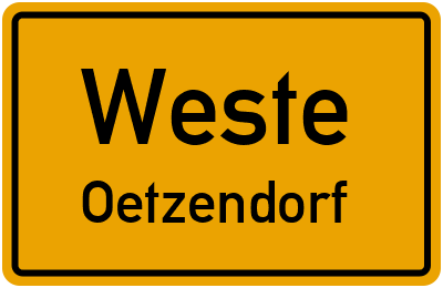 Ortsschild Weste Oetzendorf