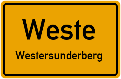 Ortsschild Weste Westersunderberg