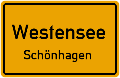 Ortsschild Westensee Schönhagen