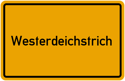 Ortsschild von Gemeinde Westerdeichstrich in Schleswig-Holstein