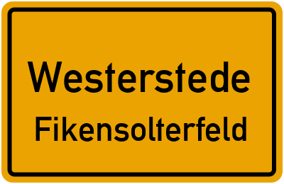 Ortsschild Westerstede Fikensolterfeld