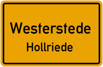 Ortsschild Westerstede Hollriede