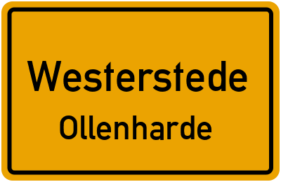 Ortsschild Westerstede Ollenharde