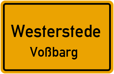 Ortsschild Westerstede Voßbarg