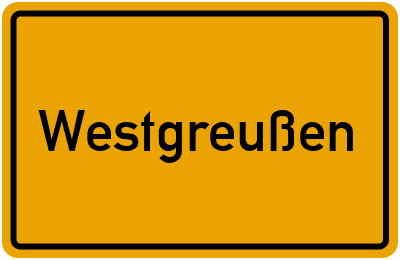 Ortsschild von Gemeinde Westgreußen in Thüringen