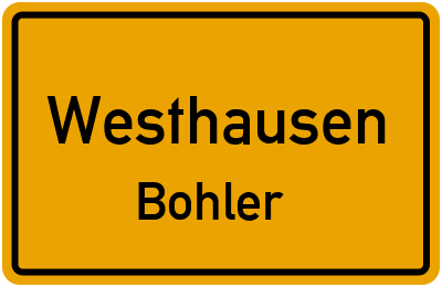Ortsschild Westhausen Bohler