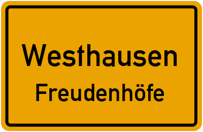 Ortsschild Westhausen Freudenhöfe