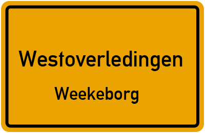 Ortsschild Westoverledingen Weekeborg