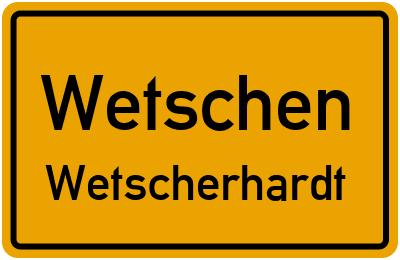 Straßenverzeichnis Wetschen Wetscherhardt