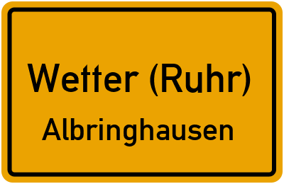 Straßenverzeichnis Wetter (Ruhr) Albringhausen