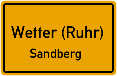 Straßenverzeichnis Wetter (Ruhr) Sandberg