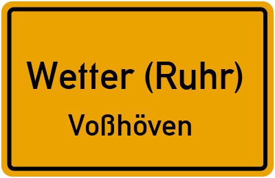 Straßenverzeichnis Wetter (Ruhr) Voßhöven