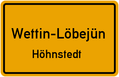 Straßenverzeichnis Wettin-Löbejün Höhnstedt