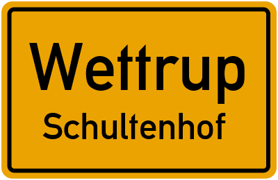 Straßenverzeichnis Wettrup Schultenhof