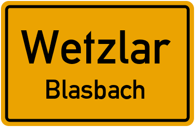 Ortsschild Wetzlar Blasbach