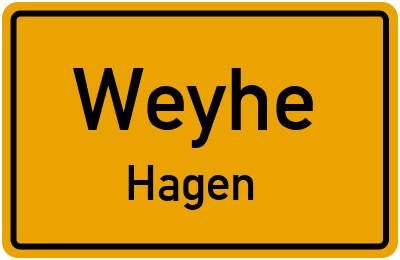 Ortsschild Weyhe Hagen