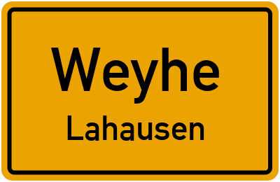 Ortsschild Weyhe Lahausen