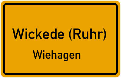 Ortsschild Wickede (Ruhr) Wiehagen