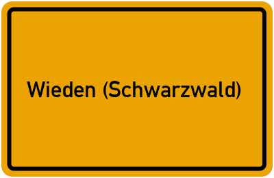 Ortsschild von Gemeinde Wieden (Schwarzwald) in Baden-Württemberg
