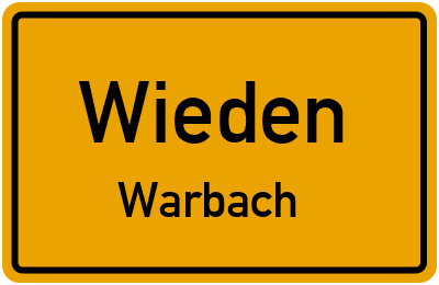 Ortsschild Wieden Warbach