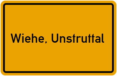 Ortsschild von Stadt Wiehe, Unstruttal in Thüringen