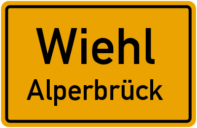 Ortsschild Wiehl Alperbrück
