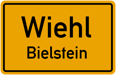 Ortsschild Wiehl Bielstein