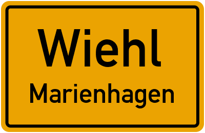 Ortsschild Wiehl Marienhagen