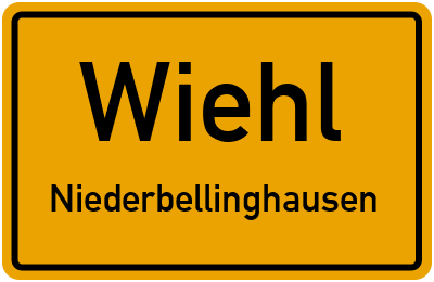 Ortsschild Wiehl Niederbellinghausen