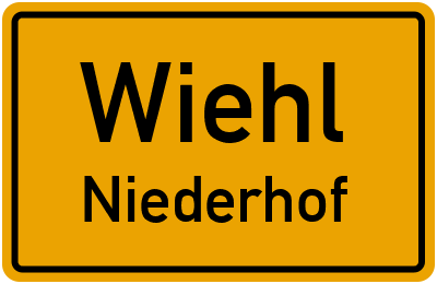 Ortsschild Wiehl Niederhof