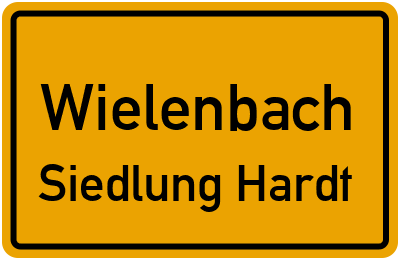 Ortsschild Wielenbach Siedlung Hardt