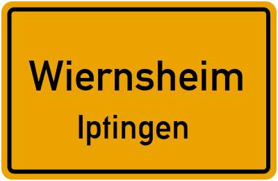 Ortsschild Wiernsheim Iptingen