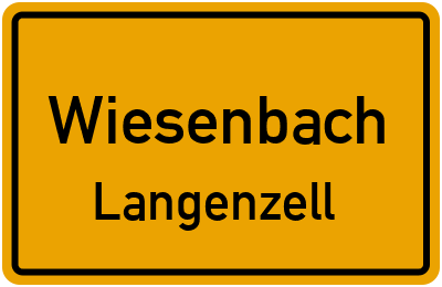Ortsschild Wiesenbach Langenzell