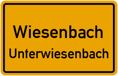 Ortsschild Wiesenbach Unterwiesenbach