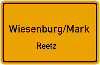 Ortsschild Wiesenburg/Mark Reetz
