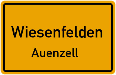 Straßenverzeichnis Wiesenfelden Auenzell